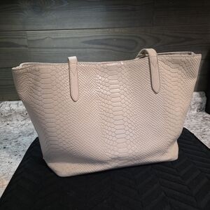 Gigi New York Teddie Tote Stone Embossed Python Leather Purse Bag